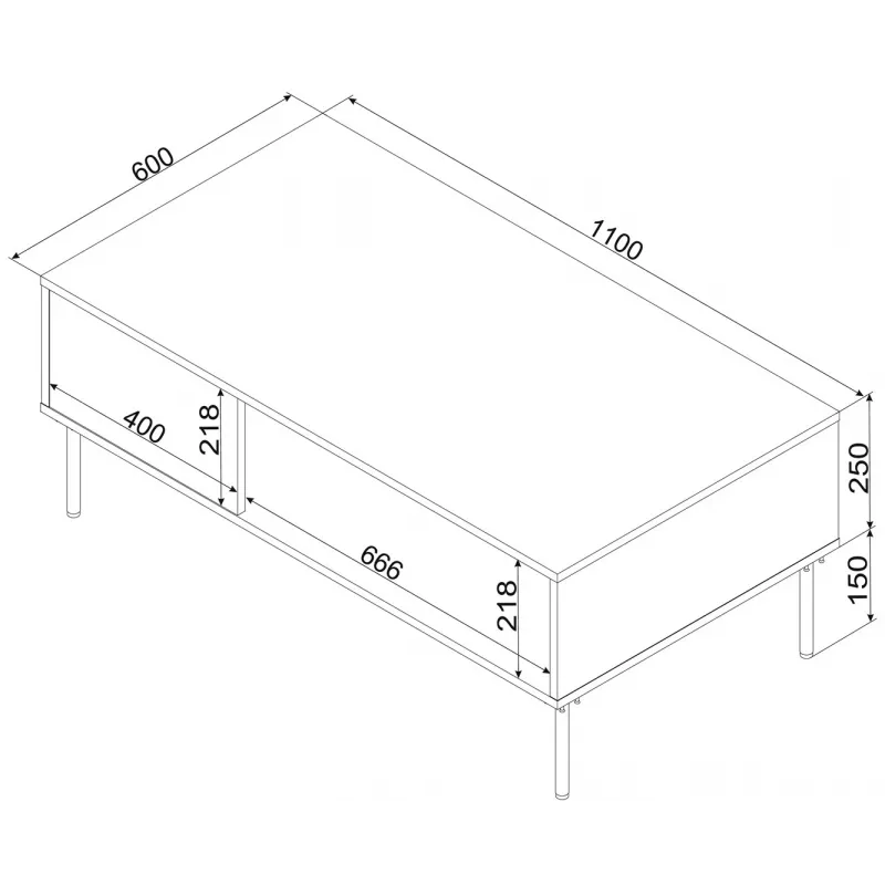 Cama TRESSE bench/table 110x60x40 matte green