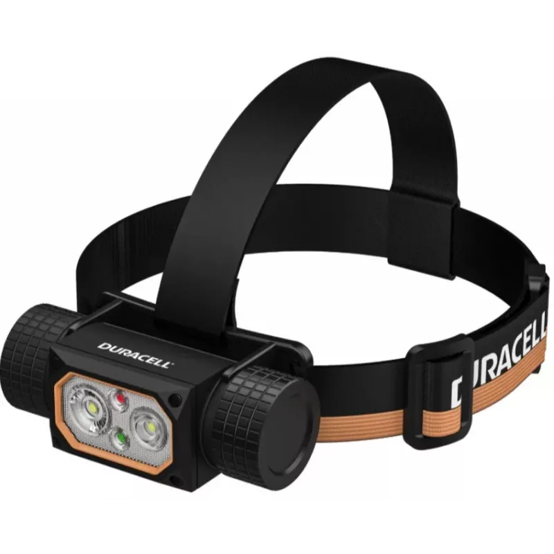 Headlamp Duracell DH2000R Gift Box — compact black/orange rechargeable headlamp
