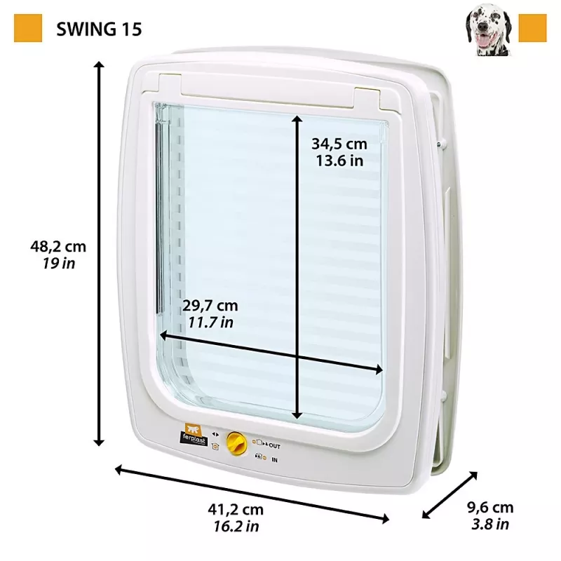 FERPLAST Swing 15 - Large dog door, white