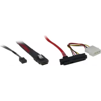 Inter-Tech - Internal SAS-Cable - SAS 6Gbit/s - Mini SAS (SFF-8087) to Internal Power Supply, 4-pin, Internal SAS, 29-pin (SFF-8482) - 50cm - Black, Red (88885001)