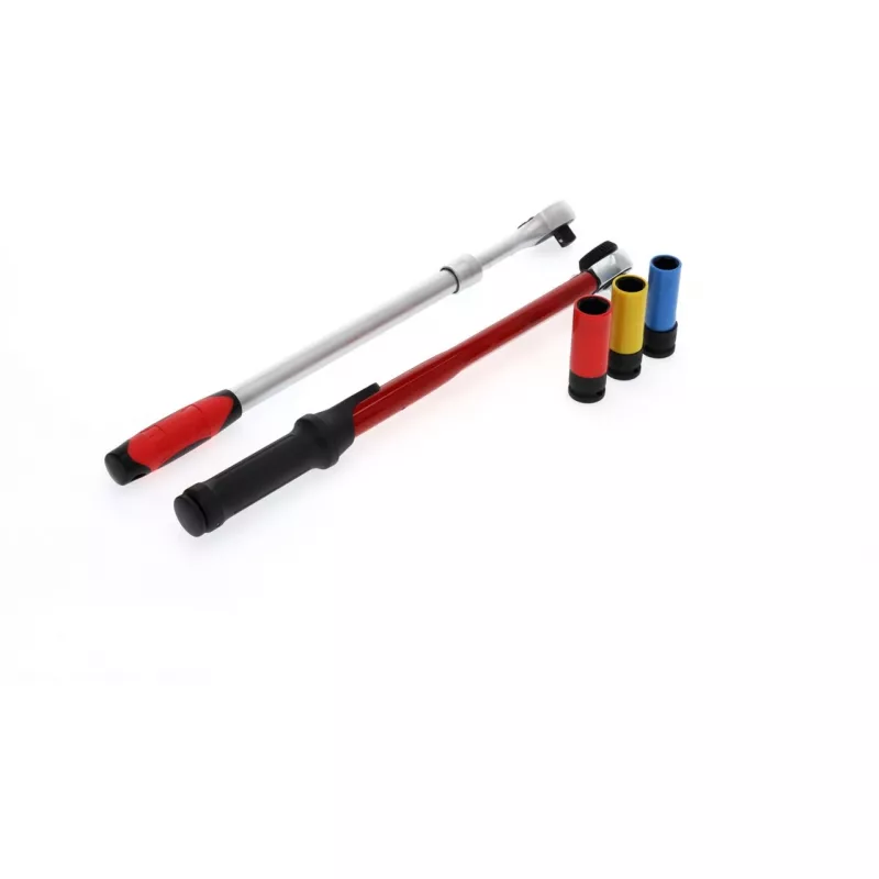Wheel change tool set Gedore R69003000 — 5-piece torque wrench assortment, black/red