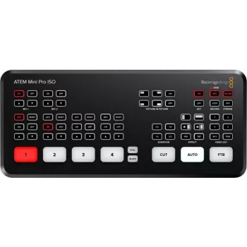 Blackmagic ATEM mini Pro ISO - 2K Ultra HD - 1280 x 720,1920 x 1080 Pixel - 720p,1080i,1080p - 60 fps - 10,100,1000 Mbit/s - 10/100/1000Base-T(X)