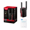 Wi‑Fi signal booster Cudy RE3000 2400–5000 MHz, 802.11ax/ac/n/g/b/a, Ethernet 100 Mbps, external antenna, black/red