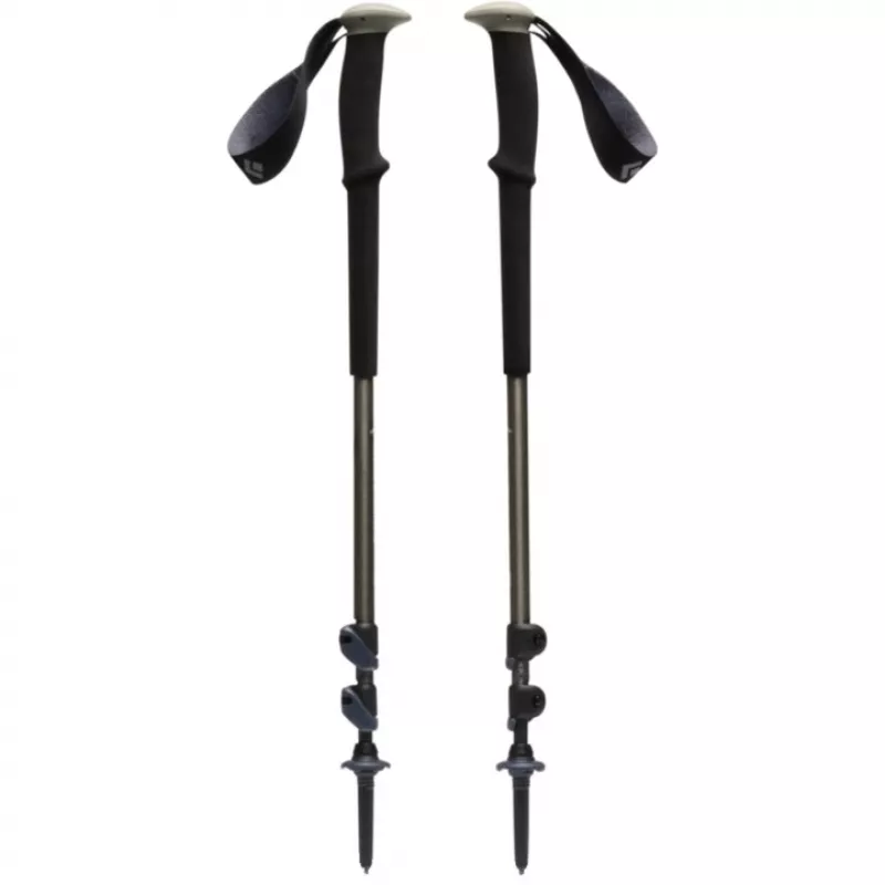 Trekking Poles Trail, Fitness Device black/olive green, 1 Pair, 100-140 cm