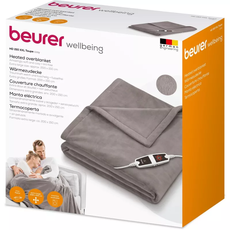 Beurer HD 150 XXL Cosy Taupe heated blanket, 200 x 150 cm
