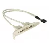 Slotbracket 1x internal USB 5pin to 2x USB2.0 external DeLOCK 71000