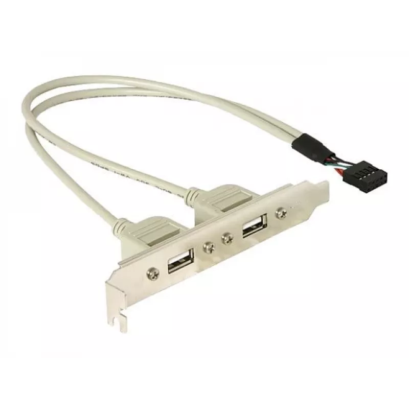Slotbracket 1x internal USB 5pin to 2x USB2.0 external DeLOCK 71000