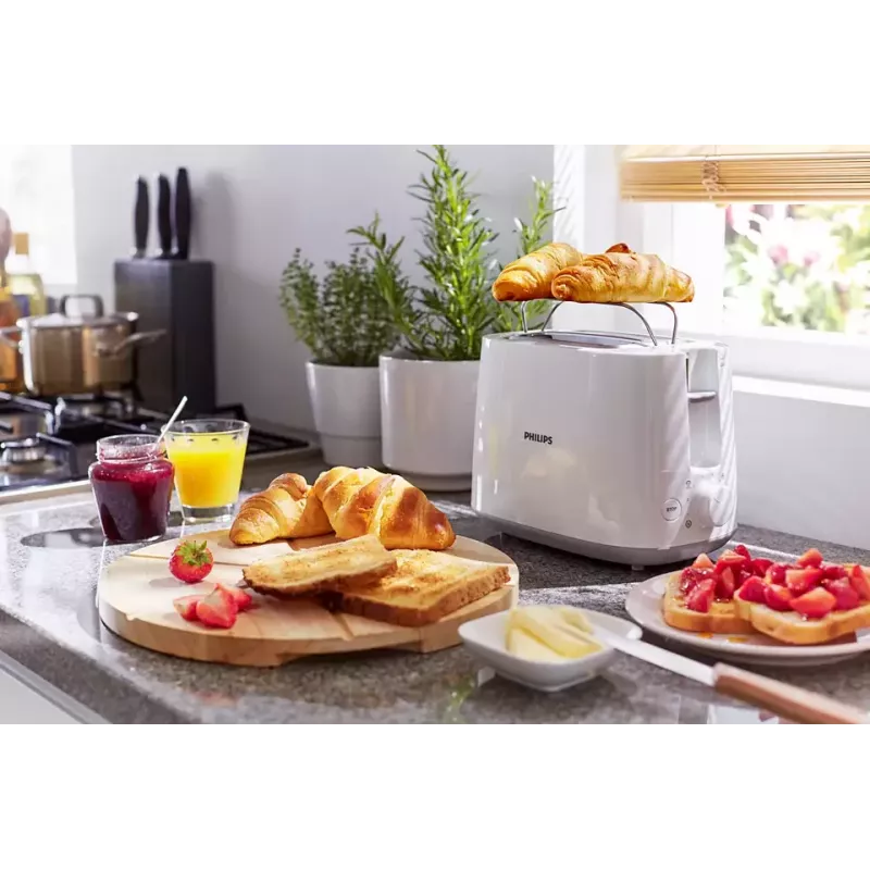 Toaster Philips Daily Collection HD2581/00 — 2-slice, 830 W, 8 browning levels, white