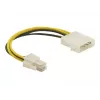 DeLOCK Cable P4 male Molex 4pin male Multicolour 0.13 m