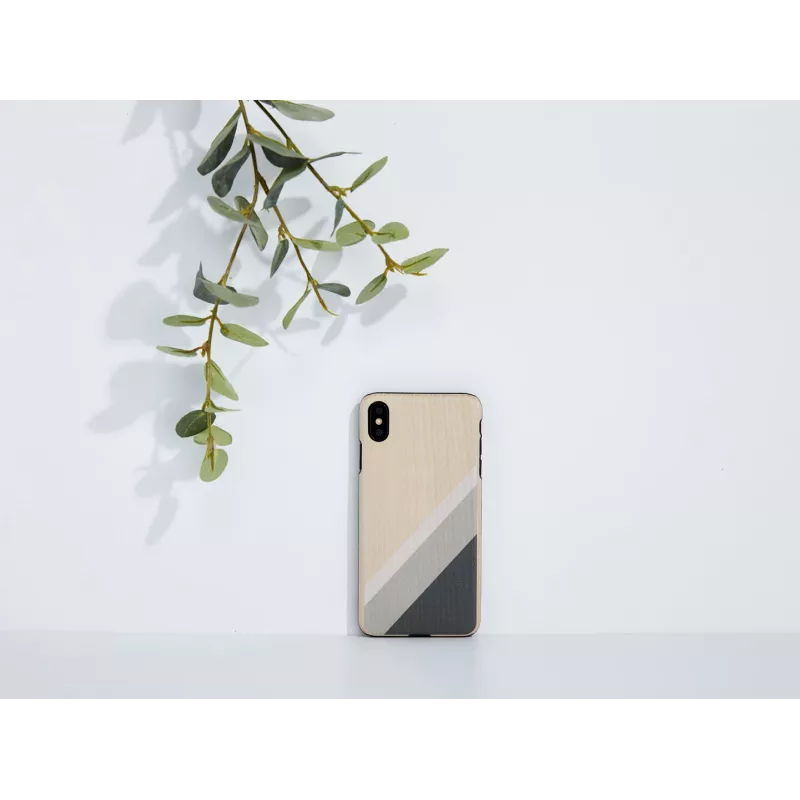 Phone case man and wood for iPhone XS Max — gray suit, black