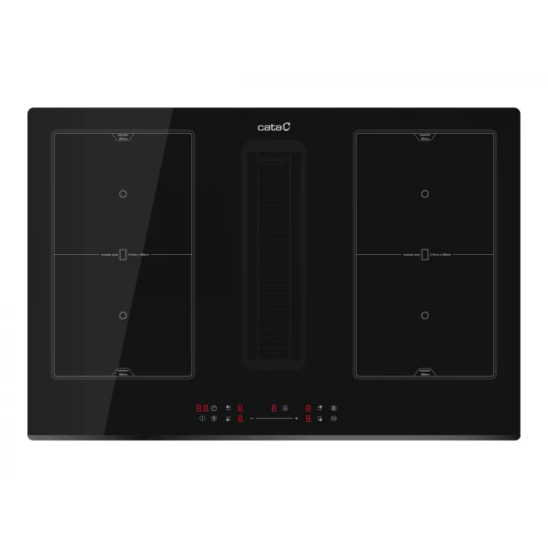 CATA Venting Hob | IAS 7024 | Induction | Number of burners/cooking zones 4 | Slider | Black | CATA | Hob with Hood | IAS 7024 | Induction | 77 cm | Number of burners/cooking zones