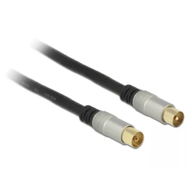 Coaxial Cable RG-6/U DeLOCK 88946 2m IEC Black