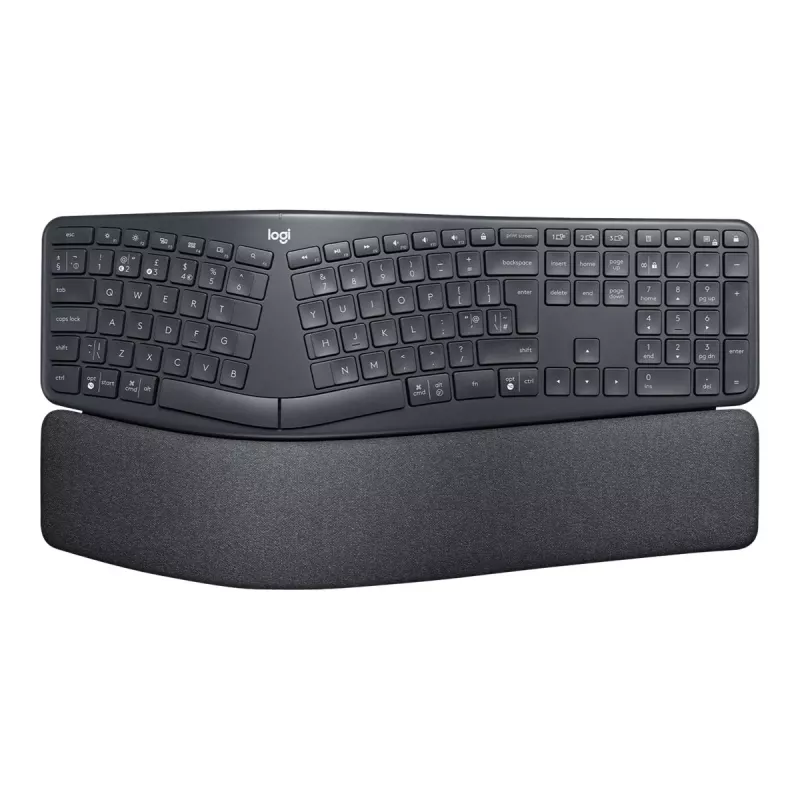 Logitech ERGO K860 - Keyboard - Wireless - 2.4 GHz, Bluetooth 5.0 - QWERTY - GB - Graphite