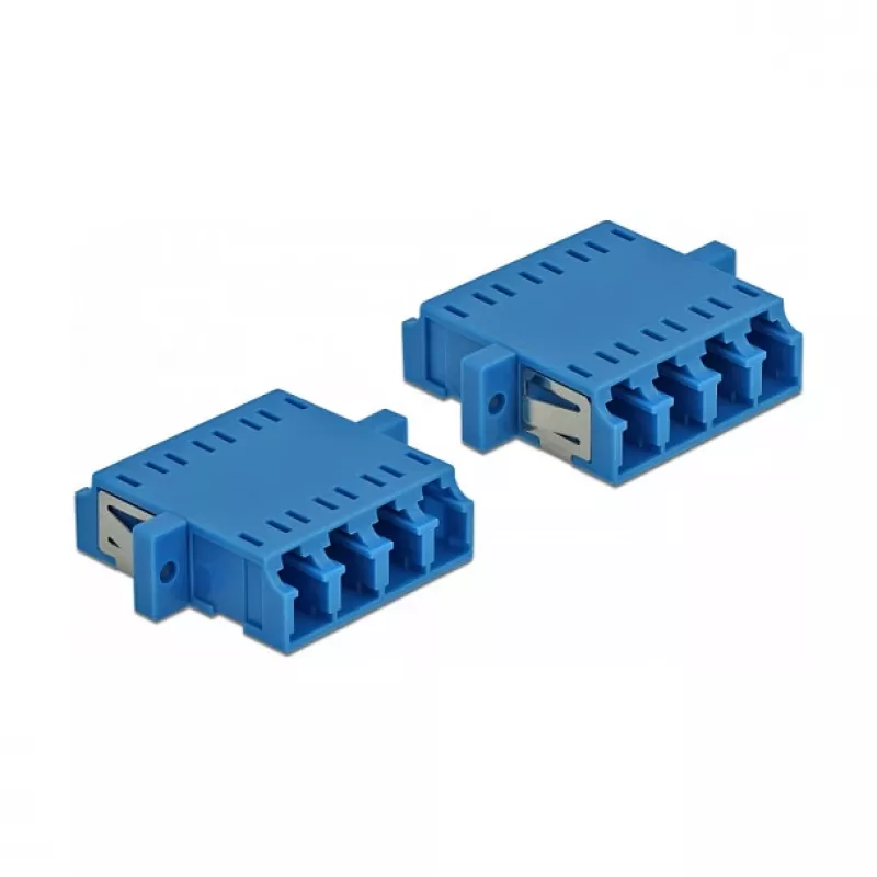 Fibre optic adapter DELOCK LC female to LC female duplex, blue, pack of 2