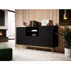 PAFOS chest of drawers on golden steel frame 150x40x90 cm matte black