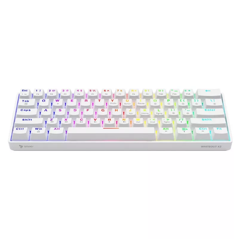 Mechanical Keyboard Whiteout X2, Blue Outemu, Hot Swap Savio Savgk-white