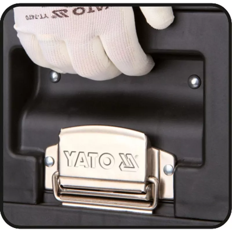 Tool box YATO YT-09107 metal 495x252x180 mm, black/red, 6 kg, 2 compartments, lockable