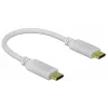 Delock - USB-C / power cable - 24 pin USB-C (M) to 24 pin USB-C (M) - 5 A - 15cm - USB-Power Supply (100 W), Supports Power Delivery 2,0 - White (85357)