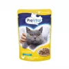 Wet cat food PREVITAL Cat Food Mix 4 Flavors — Chicken, Veal, Salmon, Poultry, 96 x 100 g sachets (9.6 kg, adult)