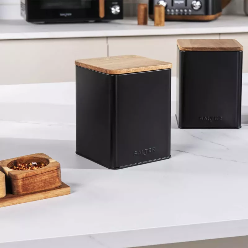 Canister set Salter BW12898EU7, 3-piece, black, airtight kitchen storage containers