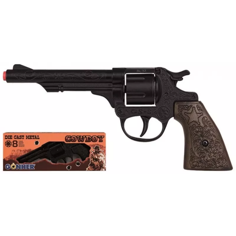 Toy metal cowboy gun Pulio model 15580/6 — realistic design, metal construction