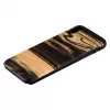 Phone case man and wood for iPhone XR — white ebony black wooden back, protective shell