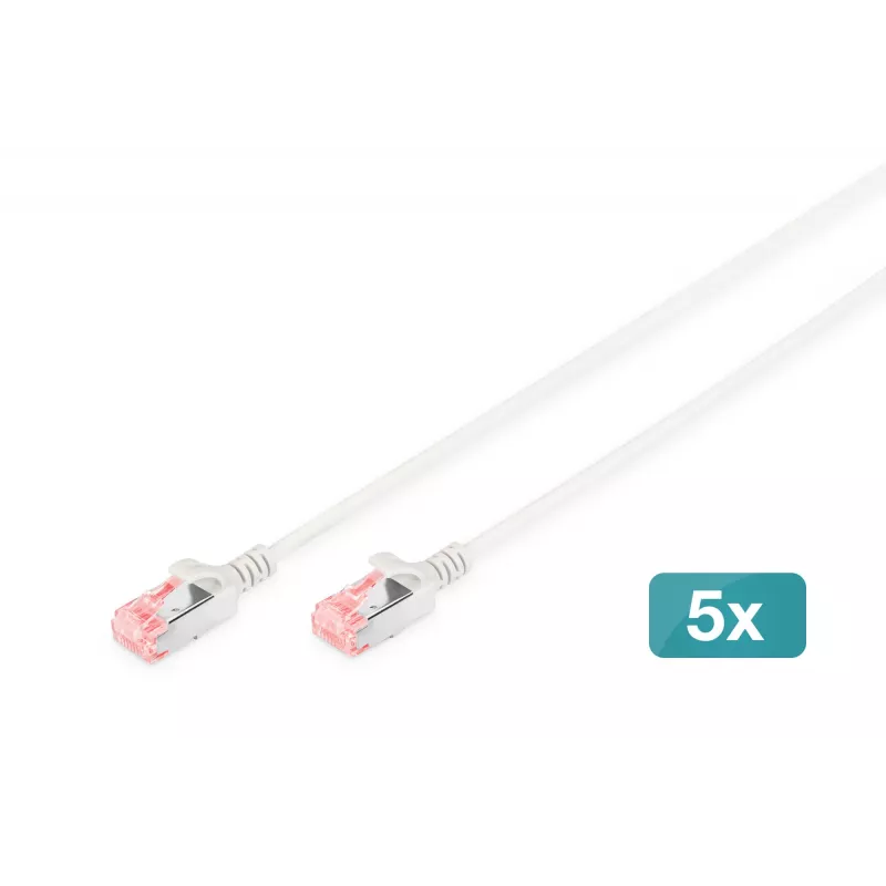 Network Cable Digitus CAT 6 U/FTP Slim patch cord RJ-45 Cat6 10m Grey