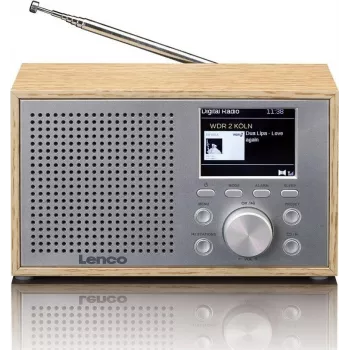 Tabletop DAB+/FM radio Lenco DAR-017 with Bluetooth and wooden housing