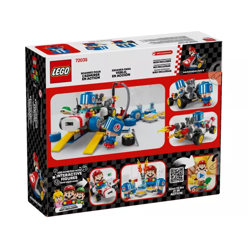 Construction toy LEGO set 72035 Super Mario Mario Kart Toad's Workshop, interactive levels and figures