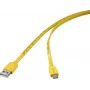 Renkforce USB Cable USB 2.0 USB-C Plug USB-A Plug Yellow Mass-Aufdruck metrisch (RF-6721076)