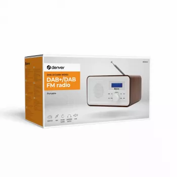 Radio DENVER DAB-30DW DAB/FM tabletop radio with dark wood finish