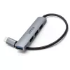 USB-C hub Unitek H1208B — 1x USB-A 5 Gbps, 3x USB-A 2.0, USB-C host, aluminium housing, 0.20 m cable