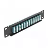 Fiber Optic Patch Panel DeLOCK 10 inch 12 Port LC Quad Aqua 1U Black
