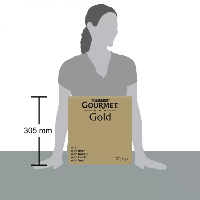 Wet cat food Purina Nestlé GOURMET Gold Mus Mix — 96 x 85 g, 4 flavours, adult cats, 77.5% moisture