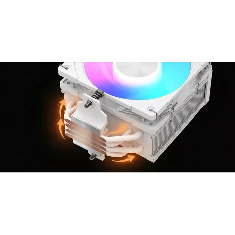 CPU air cooler MODECOM Volcano 0C T721 ARGB 120 white, single-tower, 120 mm fan