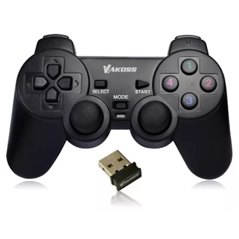 Gamepad VAKOSS GP-3925BK Black wireless RF analogue/digital for PC and PlayStation 3, 12 buttons, 2.4 GHz, nano receiver