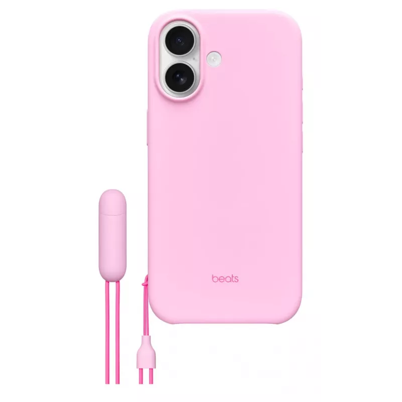 Kickstand Case for iPhone 17 Apple Beats with MagSafe and Camera Control, Pebble Pink, PC & Microfibre