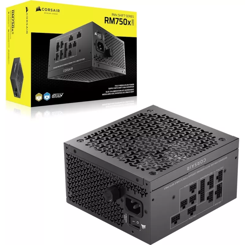 Power supply unit CORSAIR RMx Shift RM750x 750 W ATX 24-pin 80 PLUS Gold, black, 140 mm fan