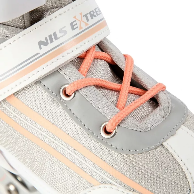 Nils Extreme NH18190 2IN1 Inline Skates WHITE/PINK SIZE. S (29-33) With Interchangeable Hockey Skates