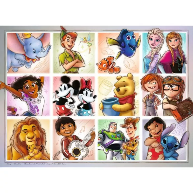 Children's puzzle Ravensburger Disney Multicharacter — 100 pieces, jigsaw for kids