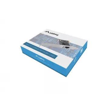 Internal Ethernet Network Card LANBERG PCE-1GB-201, PCI Express, 1× RJ-45 Gigabit (1000 Mbit/s), black