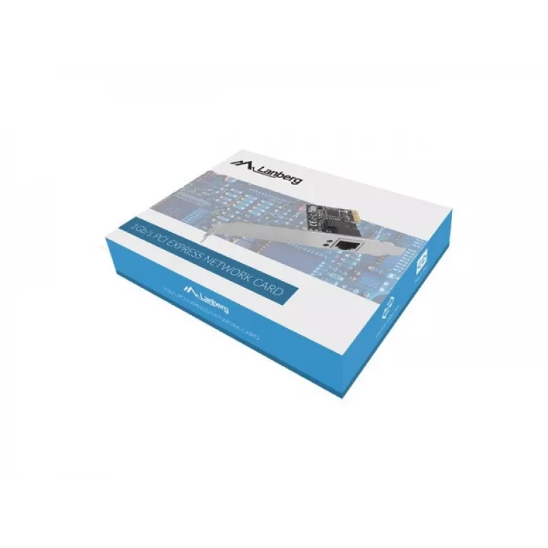 Internal Ethernet Network Card LANBERG PCE-1GB-201, PCI Express, 1× RJ-45 Gigabit (1000 Mbit/s), black