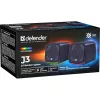 PC speakers DEFENDER J3 2.0 6W LED USB, 2×3W RMS, 90–20000 Hz, 3.5 mm, black