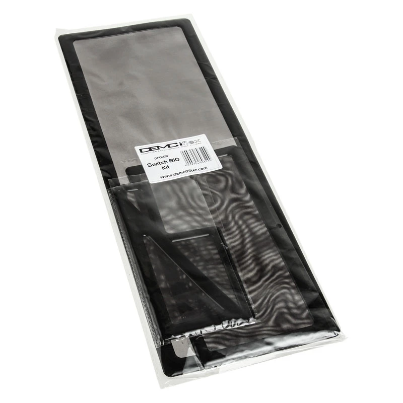 Dust Filter Set DEMCiflex for NZXT Switch 810, black on black, replacement filters