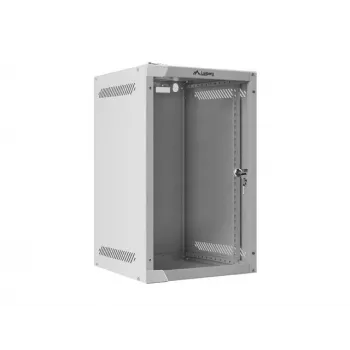 Lanberg WF10-2309-10S 9U 10 inch Wall-Mounted Rack Cabinet, 280x310x469 mm, 20 kg Load, Grey, Lockable Glass Door