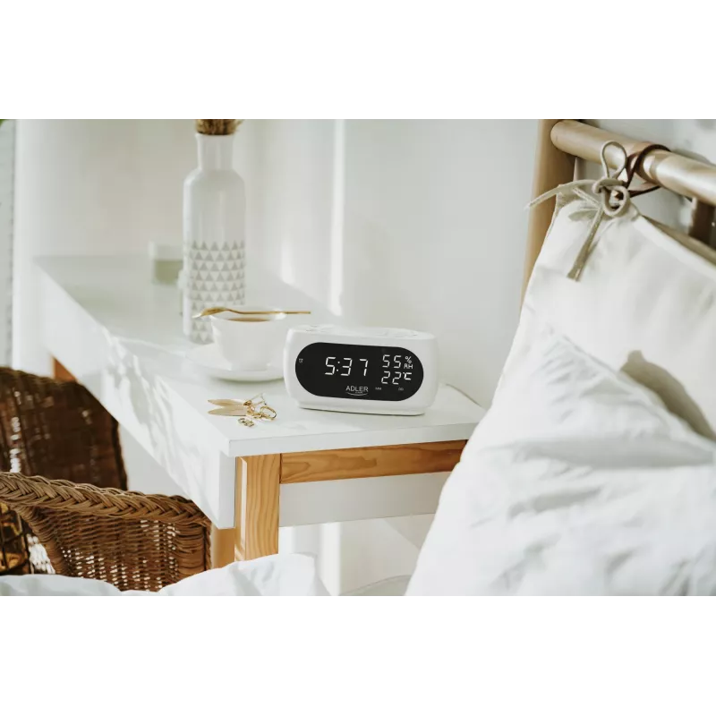 Adler AD 1186W alarm clock Digital alarm clock Black, White