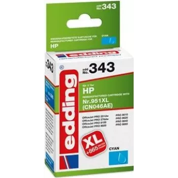 edding printer cartridge EDD-343 cyan compatible with HP 951XL CN046AE