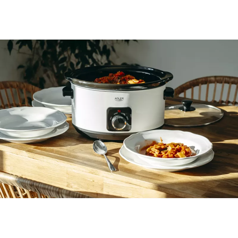 Adler AD 6413r Slow cooker, 5.8L, White Adler