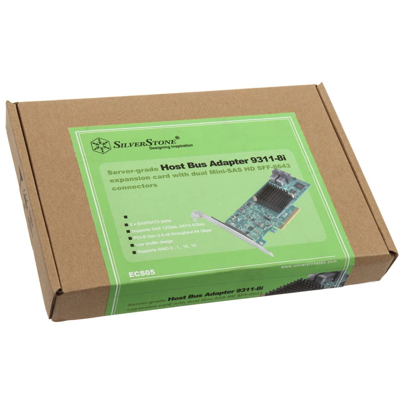 SilverStone SST-ECS05 RAID-Contr. PCIe x8 for 8x SAS/SATA (9311-8i)