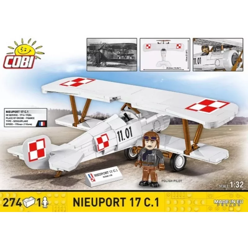 Cobi Brick Set Nieuport 17 C.1 274 pieces model kit